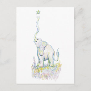 Carte Postale Eléphant chanceux