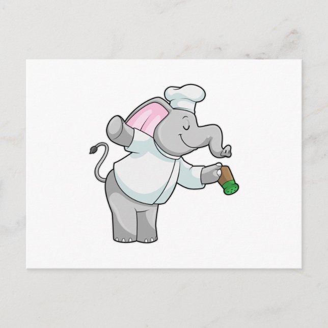 Carte Postale Éléphant chef avec saupoudroir (Devant)