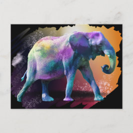 Carte Postale Eléphant coloré