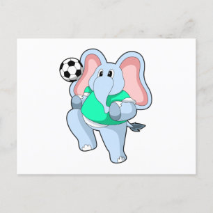 Carte Postale Elephant comme joueur de football avec Soccer.PNG