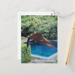 Carte Postale Éléphant dans la piscine collage surréaliste