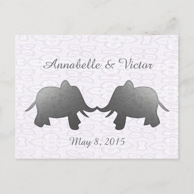 Carte Postale éléphant d'argent - blanc (Devant)