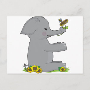 Carte Postale Eléphant de l'alphabet animal