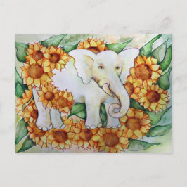 Carte Postale Éléphant de tournesol