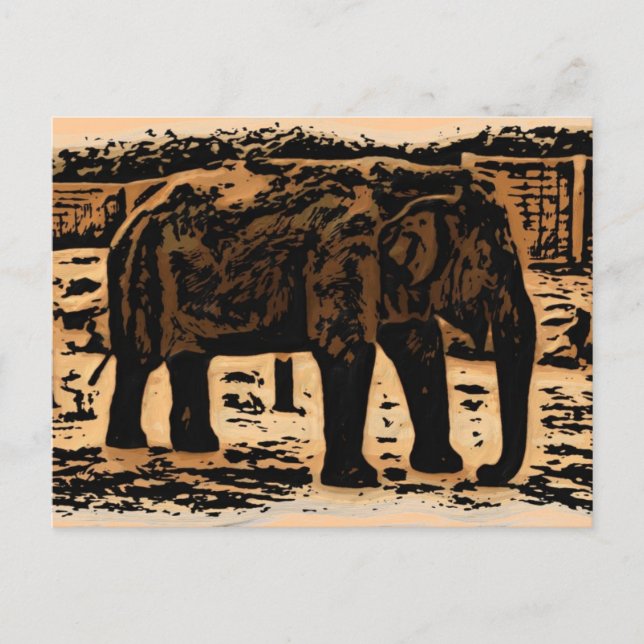 Carte postale Elephant deco (Devant)