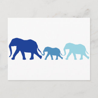Carte Postale Eléphant en bleu