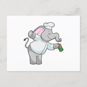 Carte Postale Éléphant en chef avec salière