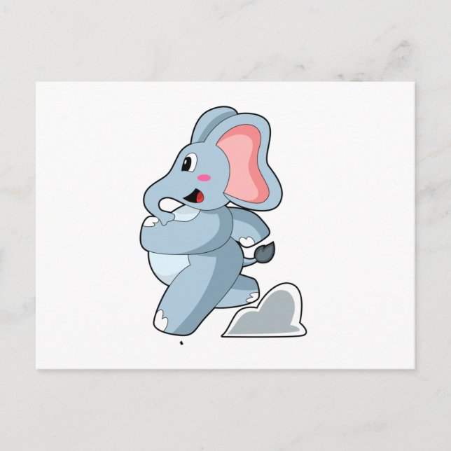 Carte Postale Éléphant en coureur (Devant)