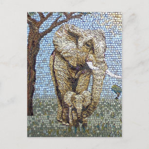 Carte Postale éléphant en mosaïque