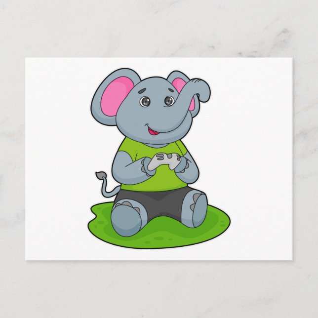 Carte Postale Éléphant en tant que joueur (Devant)