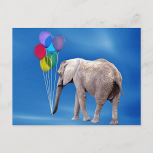 Carte Postale Eléphant et ballons