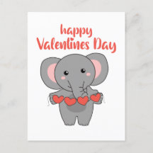 Elephant For Valentine's Day Cute Animals