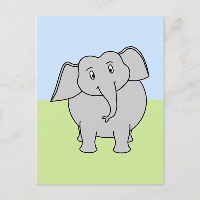 Carte Postale Eléphant gris (Devant)