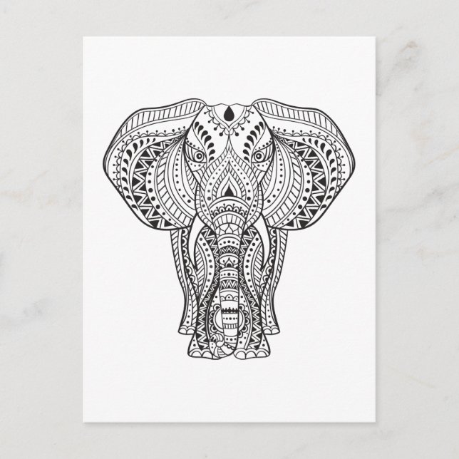 Carte Postale Eléphant Indien (Devant)