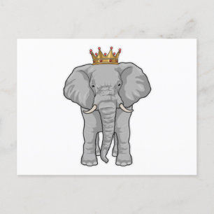 Carte Postale Elephant King Crown