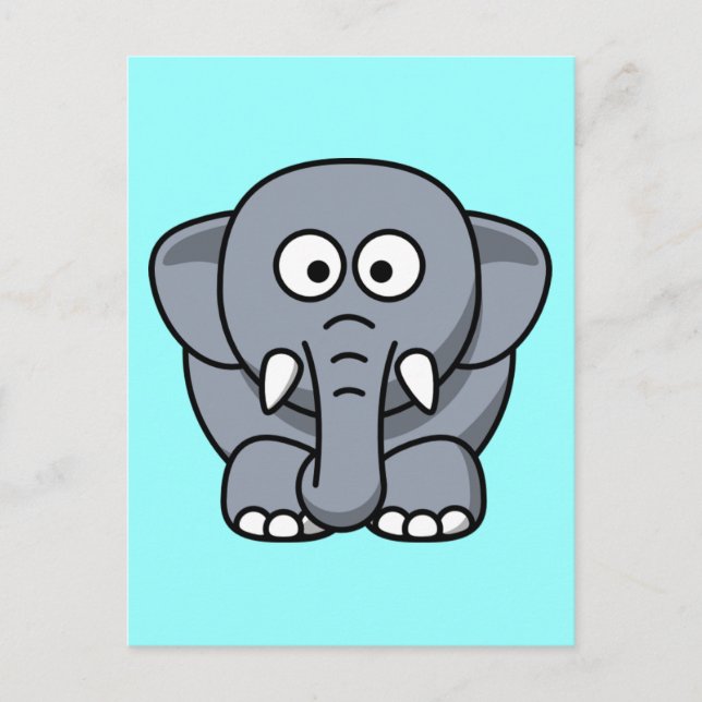 Carte Postale Eléphant mignon (Devant)