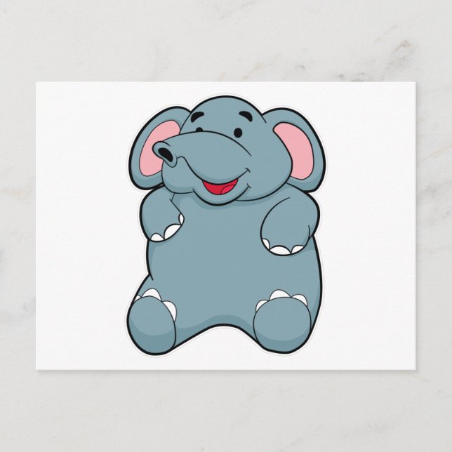 Carte Postale Eléphant mignon (Devant)