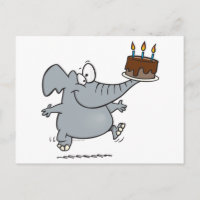 éléphant mignon avec gâteau d'anniversaire au choc