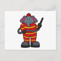 Éléphant pompier avec tuyau