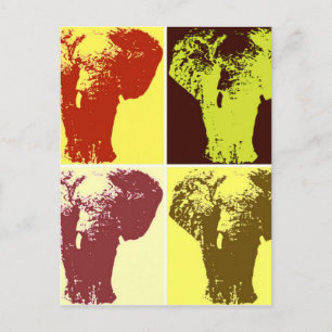 Carte Postale Eléphant Pop Art