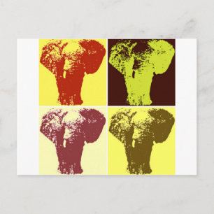 Carte Postale Eléphant Pop Art