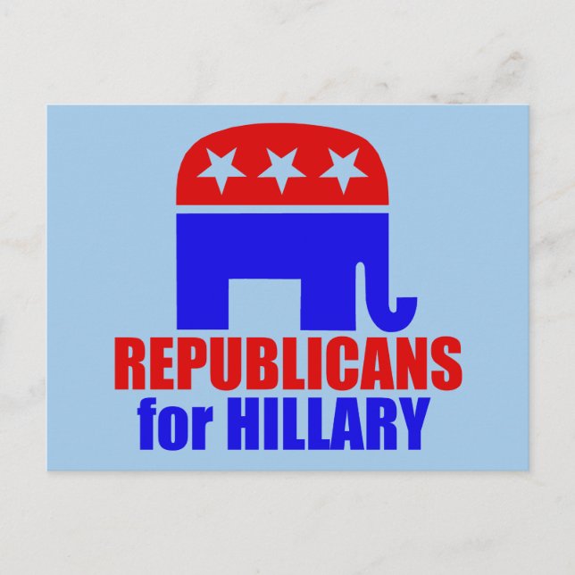Carte Postale Eléphant républicain pour Hillary Clinton (Devant)