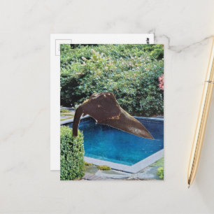 Carte Postale Éléphant Rétro dans la piscine collage surréaliste