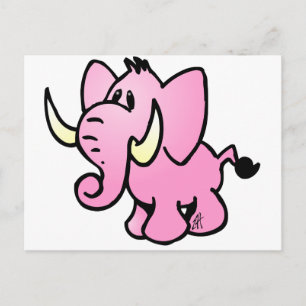 Carte Postale Eléphant rose