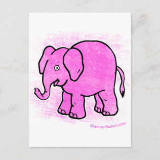 Carte Postale éléphant rose