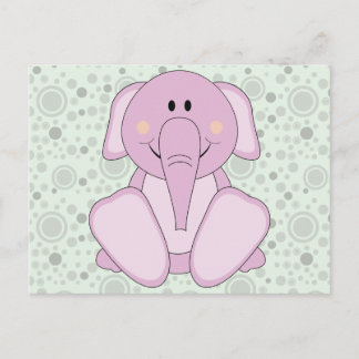 Carte Postale Eléphant rose Cutelyn Baby