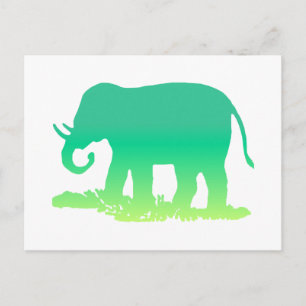 Carte Postale Eléphant vert