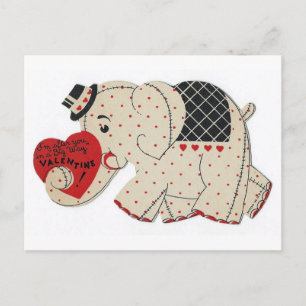 Carte Postale Eléphant vintage Valentine