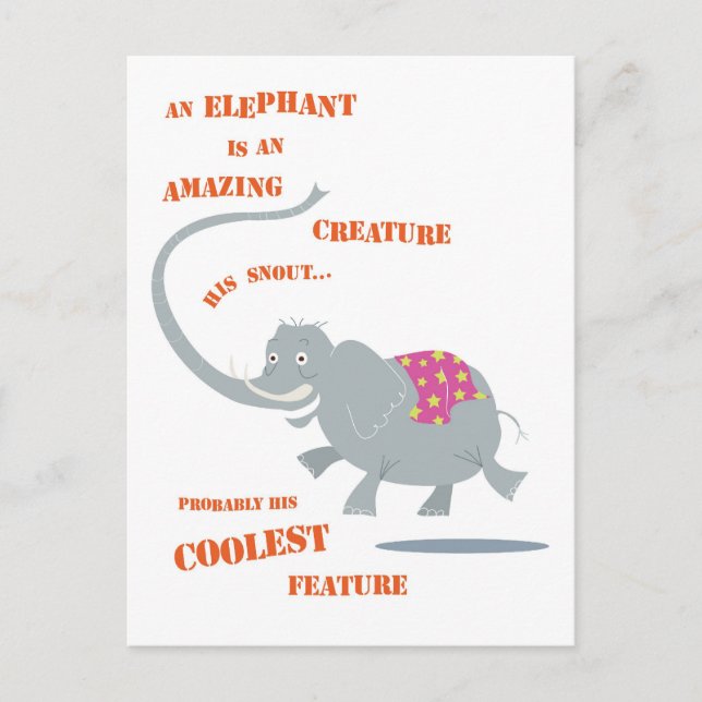 Carte postale éléphante (Devant)