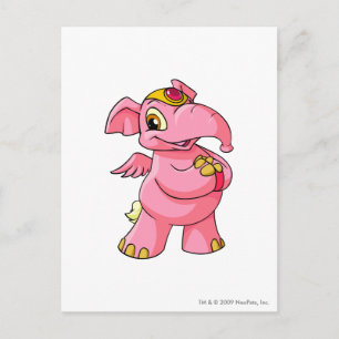 Carte Postale Elephante rose