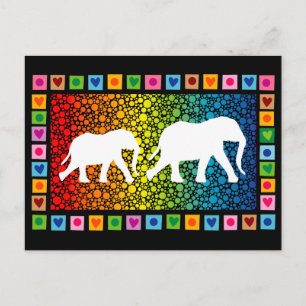 Carte Postale Eléphants blancs