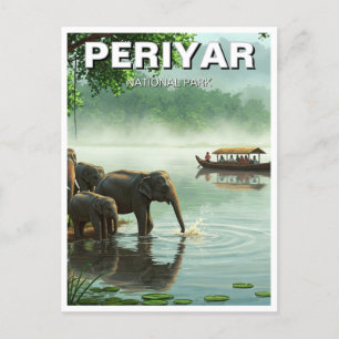 Carte Postale Eléphants dans le parc national de Periyar Inde Vo