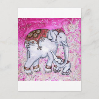 CARTE POSTALE ÉLÉPHANTS THAÏLANDAIS