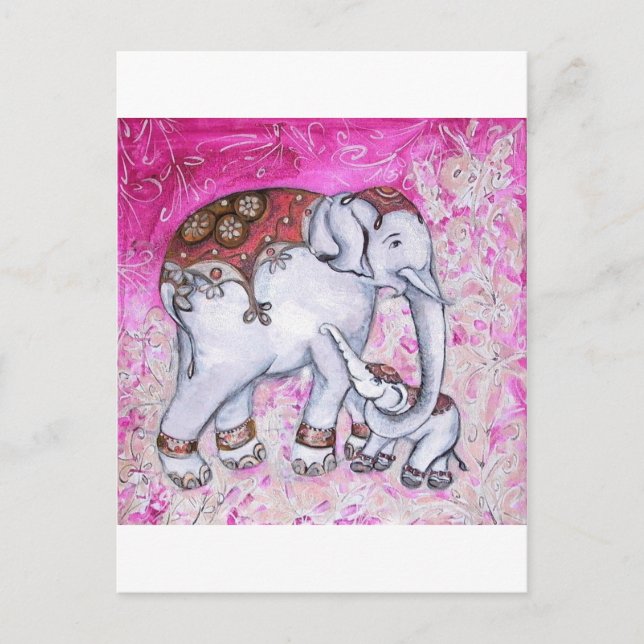CARTE POSTALE ÉLÉPHANTS THAÏLANDAIS (Devant)