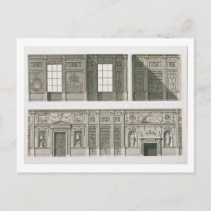 Carte Postale Élévation de la bibliothèque à Syon House, vers 17