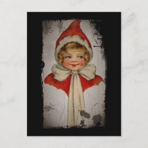 Carte Postale Elf Girl dans un Red Cape
