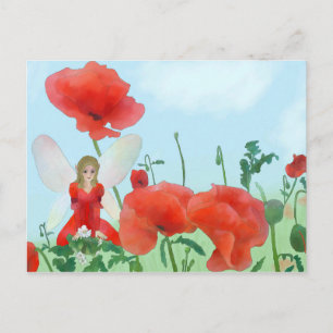 Carte Postale Elf im Mohn