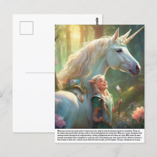 Carte Postale Elf Unicorn