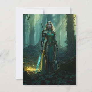 Carte Postale Elfe Gardien du Royaume Enchanté