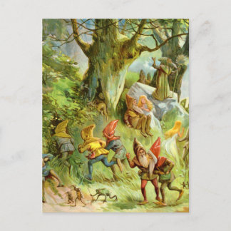 Carte Postale Elfes et Gnomes dans la Forêt Magique Noire profon