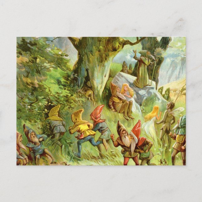 Carte Postale Elfes et Gnomes dans la Forêt Magique Noire profon (Devant)