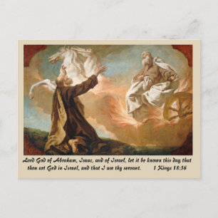 Carte Postale Elijah prise dans un chariot de feu par G. Angeli