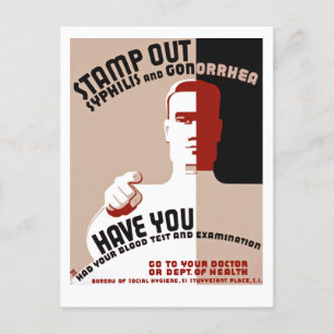 Carte Postale Éliminer la syphilis et la gonorrhée