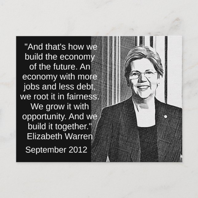 Carte Postale Elizabeth Warren Cite La Nostalgie politique (Devant)