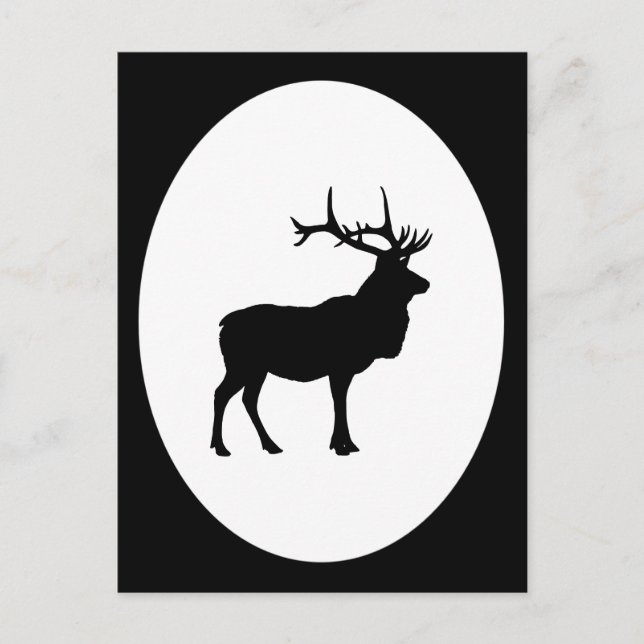Carte Postale Elk Silhouette (Devant)
