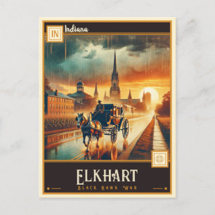 Carte Postale Elkhart, Indiana Vintage